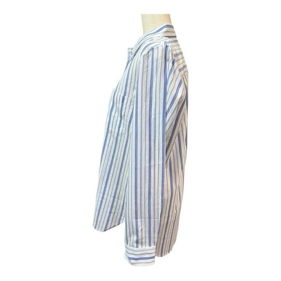 UNTUCKit Pinot Perse Womens Shirt~Size 2~Stripe Blue White Long Sleeve L14 41 - Picture 6 of 11